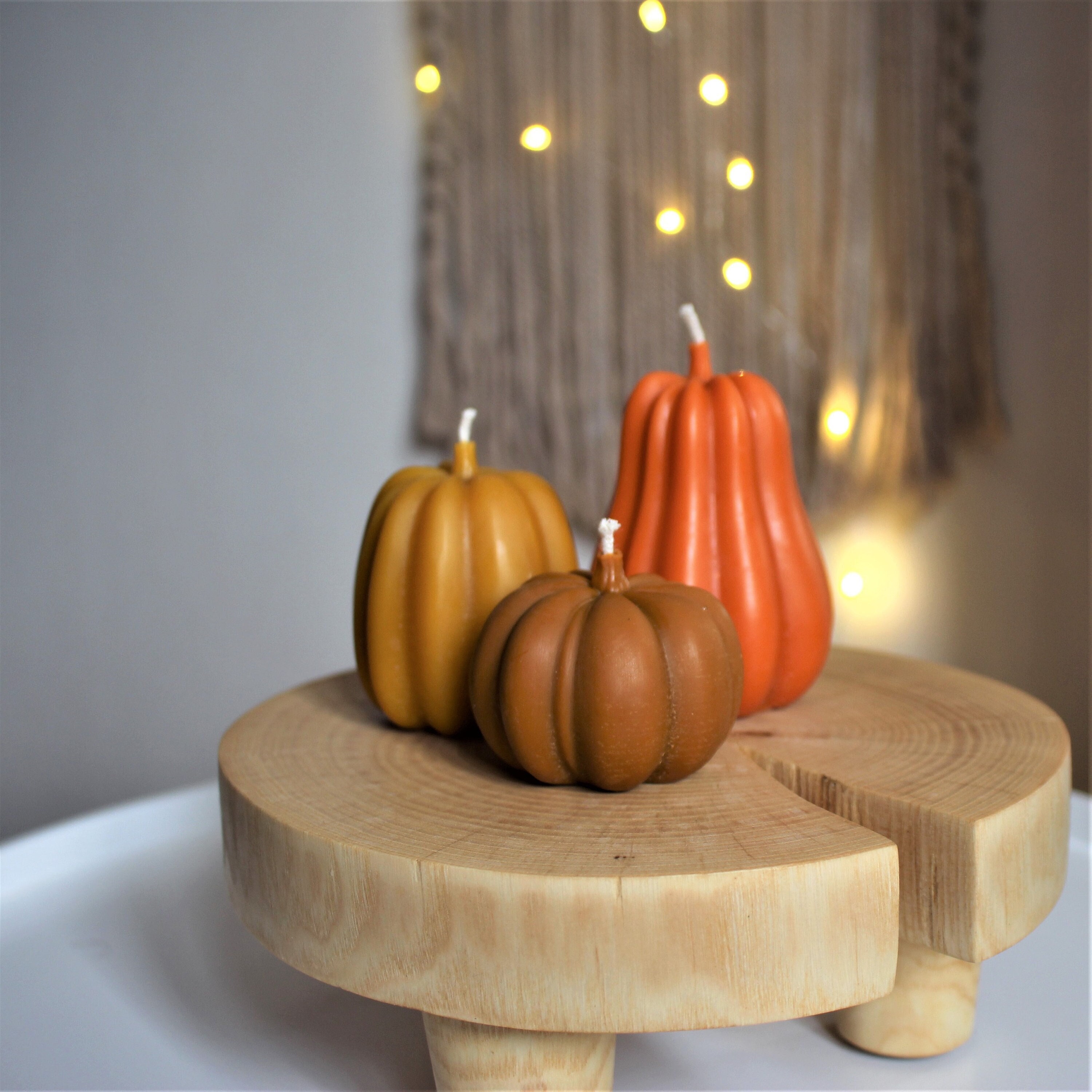 Set of 3 Pumpkin Candles / Pumpkin Decor / Halloween Decor / Etsy
