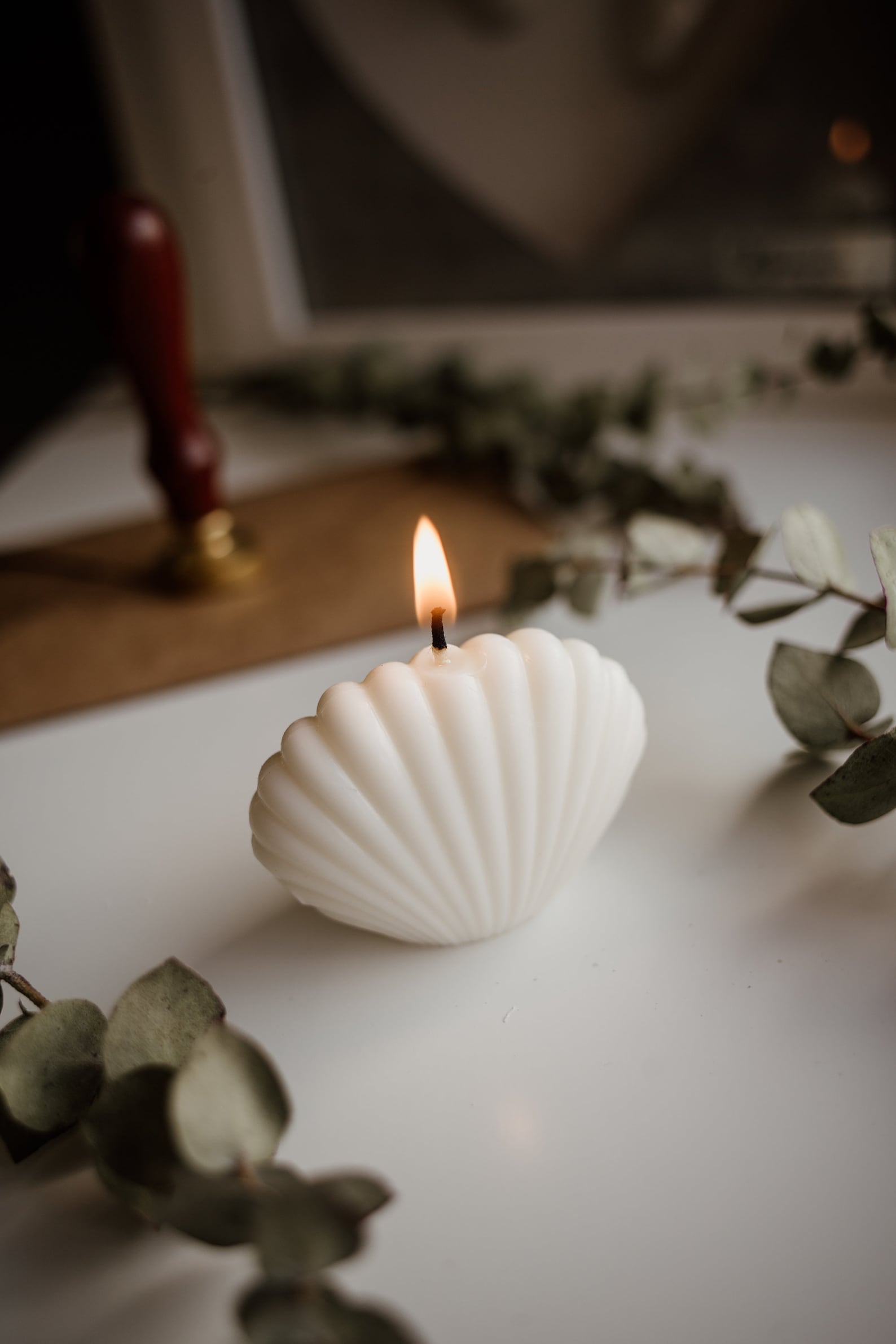 Seashell Candle, Soy Shell Candle, Beach Candles, Soy Wax Candle, White ...