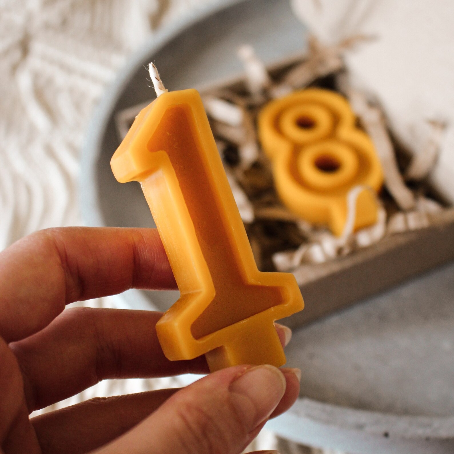 Number Beeswax Birthday Candle Keepsake Candle Celebration Etsy