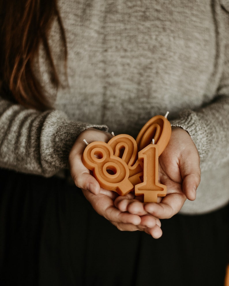Number Beeswax Birthday Candle Keepsake Candle Celebration Etsy