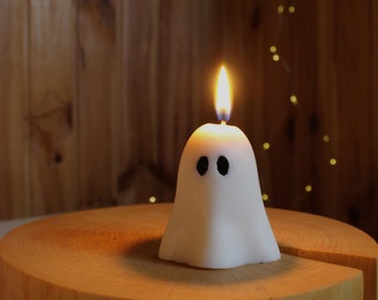 4er Set Halloween Kerzen In Geisterform – Sojawachs, Duftkerzen, 4 Cm Durchmesser, Grusel-Deko