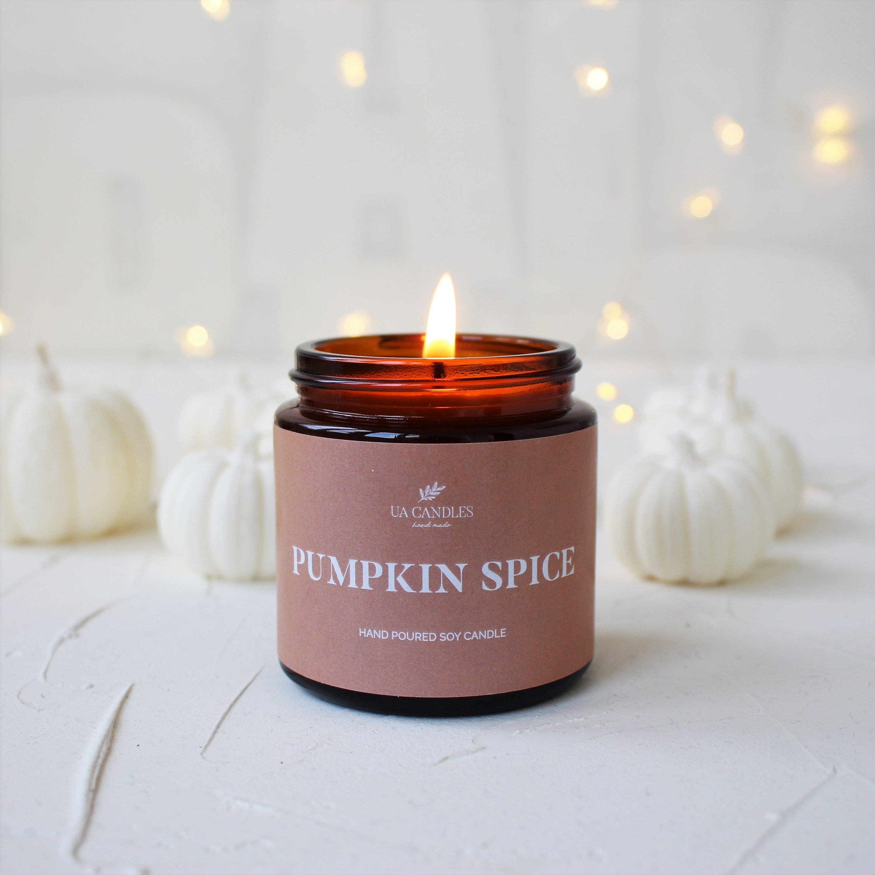 Pumpkin Spice Soy Candles Handmade Upcycled Ceramic Pumpkin Organic Hemp  Wicks