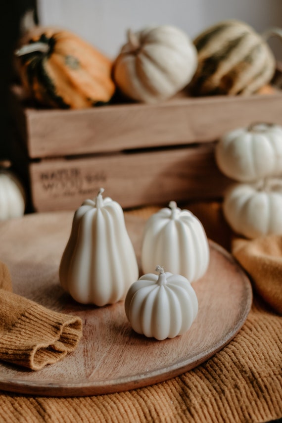 Set of 3 Pumpkin Candles, Fall Home Decor, Pumpkin decor, Halloween Decor, Home Decoration, Autumn Candle, Gift Candle Set, Soy Candles