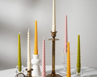 Twisted Candle, Colored Taper Candles, Spiral Candle, Dinner Table Candle, Home Decor, Home Decoration, Wedding candles, Kitchen Decor
