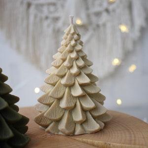 Christmas Tree Candle, Christmas Gift Candle, Christmas Decor, Housewarming Gift, Christmas Decorations, Beautiful Gift and Home Decor Beige