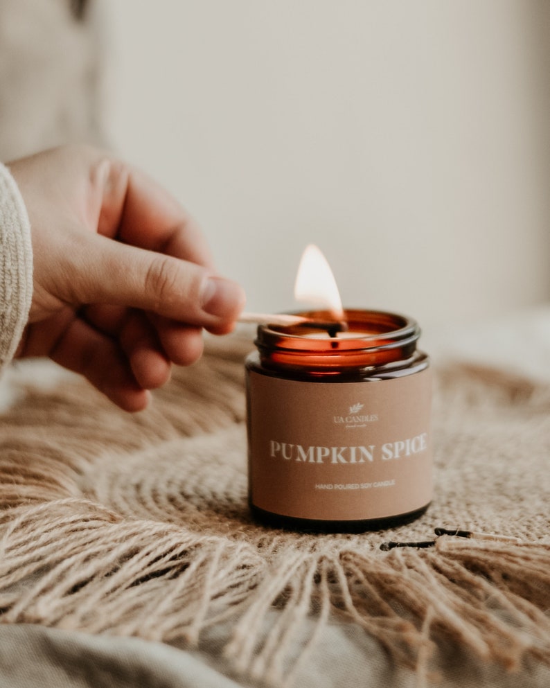 Pumpkin Spice Candle Aroma Candle Pumpkin Soy Candle Cozy Etsy