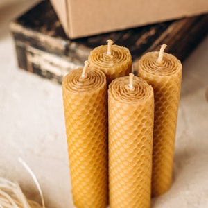 Natural Beeswax Candles, Beeswax Spell Candle, Hand Rolled Beeswax Candle, Ritual Money Candle, Wedding Candles, Organic Candles, Eco Candle image 6