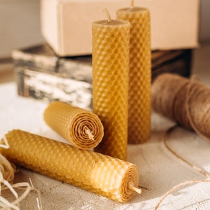 Natural Beeswax Candles, Beeswax Spell Candle, Hand Rolled Beeswax Candle, Ritual Money Candle, Wedding Candles, Organic Candles, Eco Candle image 9
