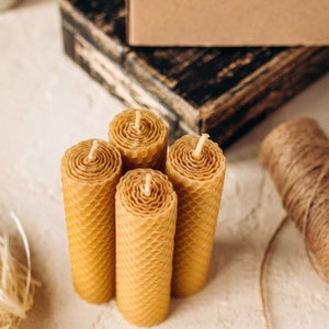 Natural Beeswax Candles, Beeswax Spell Candle, Hand Rolled Beeswax Candle, Ritual Money Candle, Wedding Candles, Organic Candles, Eco Candle image 7