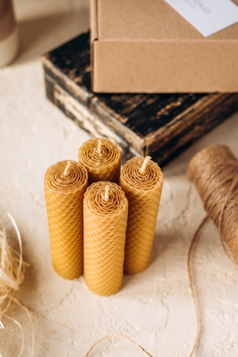Natural Beeswax Candles, Beeswax Spell Candle, Hand Rolled Beeswax Candle, Ritual Money Candle, Wedding Candles, Organic Candles, Eco Candle image 7
