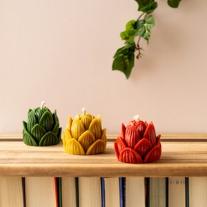 Lotus Kerze aus Bienenwachs, natürliches Bienenwachs süße Seerose Blume, Valentinstag Geschenk, Home Decor, Blumen Kerze, Yoga Dekor, Vegan Kerze