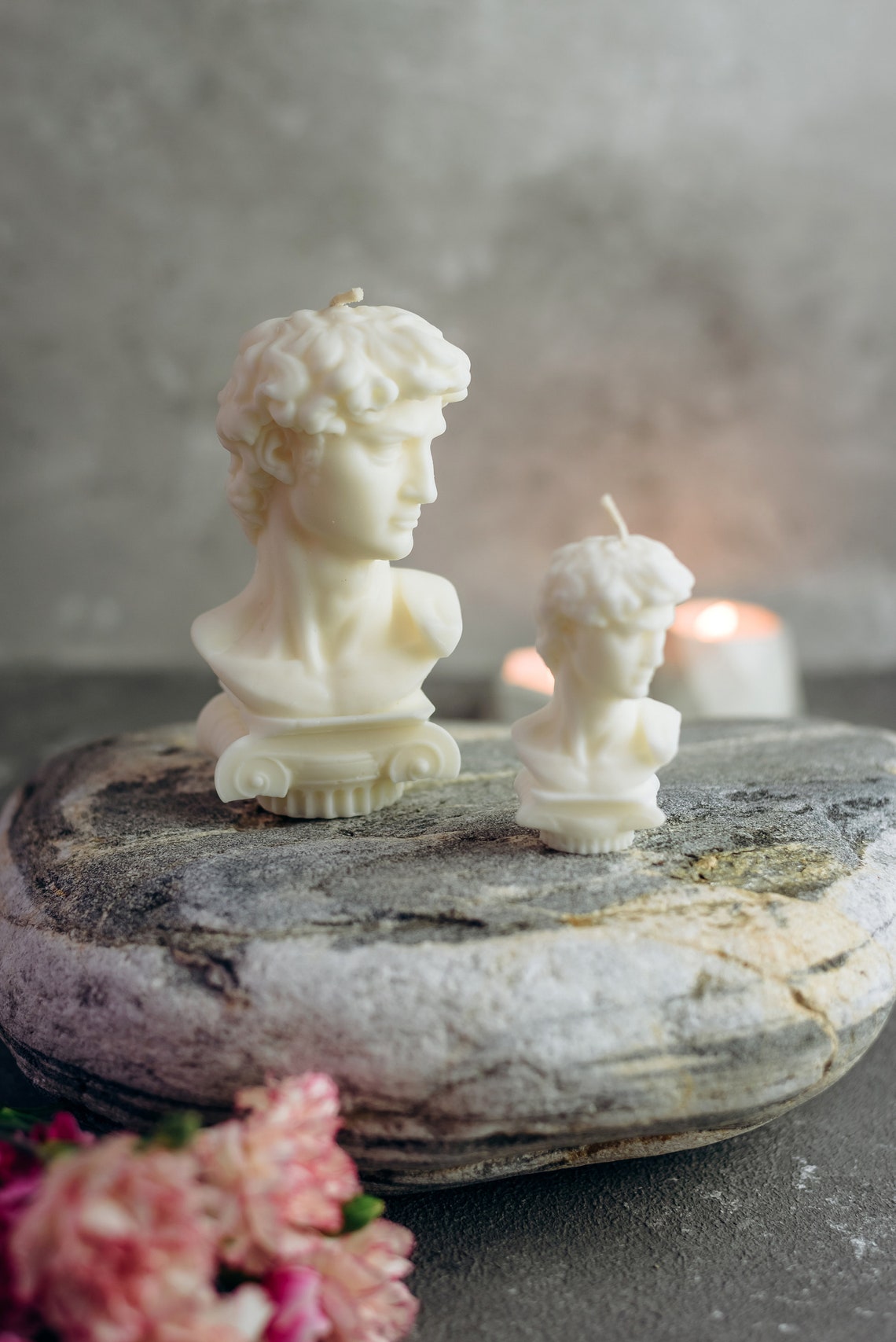 David Candle David Bust Candle David Head Candle Statue Etsy