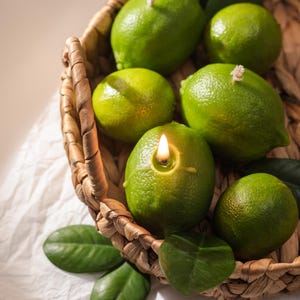 Lime Candle, Beeswax Lemon Candles, Fruit Candles, Home Decor, Food Candles, Gift for Friend, Table Candles