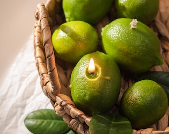 Lime Candle, Beeswax Lemon Candles, Fruit Candles, Home Decor, Food Candles, Gift for Friend, Table Candles