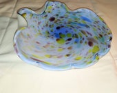 Murano multicolor bowl with scalloped edges