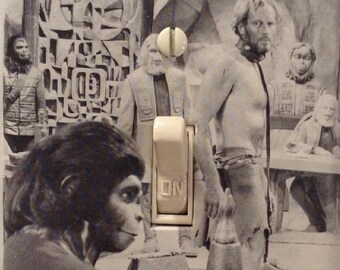 Planet of the Apes George Taylor and Zira Vintage Movie Single Switch Plate Cover Den Home Theater Bedroom Bathroom Kitchen FREE US SHIPPING