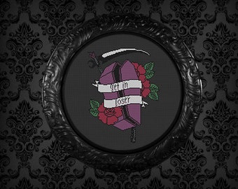 Get in loser coffin cross stitch pattern PDF