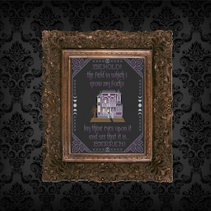 Behold my field (black) Cross Stitch Pattern PDF
