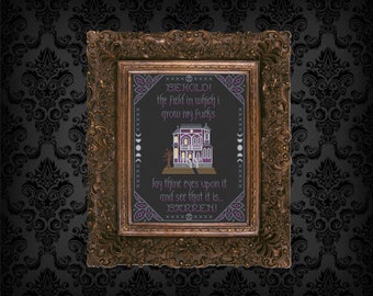 Behold my field (black) Cross Stitch Pattern PDF