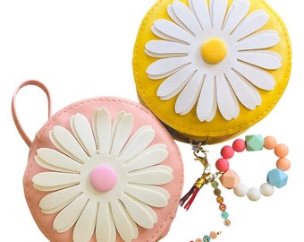 Personalized Daisy Flower Crossbody Purse for Toddler Girl Gift, Flower Girl Gift, Round Daisy Flower Crossbody Bag for Little Girl