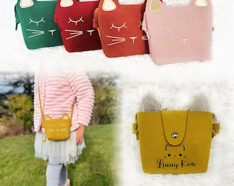 Personalized Vinyl Cat-Inspired Mini Toddler Purse for Toddler Girl Gift, Cat Lover's Little Girl Purse for Little Girl