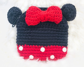 Mouse Crochet Toddler Purse, Little Girl Purse, Birthday Gift, Little Girl Gift