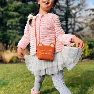 Mini sac à main brodé personnalisé inspiré des chats pour toute-petite fille, sac à main petite fille des amoureux des chats avec nom