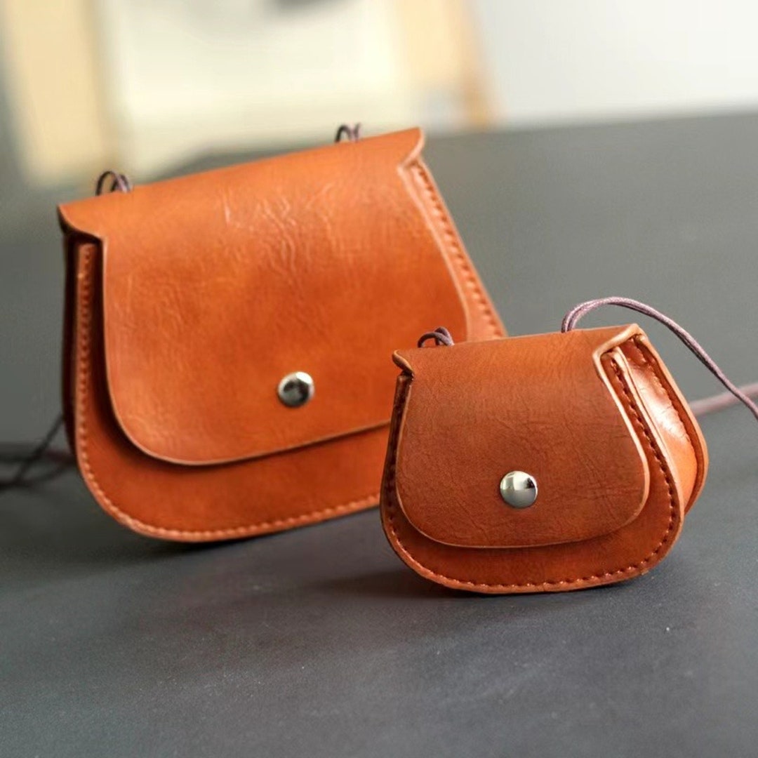 Personalized Leather Crossbody Mini Purse for Toddler Girls, Customized