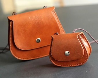 Personalized Leather Crossbody Mini Purse for Toddler Girls, Customized Crossbody Bag with Name, Birthday Gift for Little Girls
