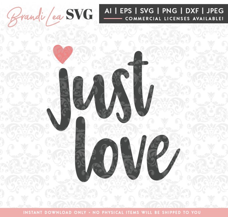 Download Just love svg valentine svg wedding svg love svg SVG DxF | Etsy