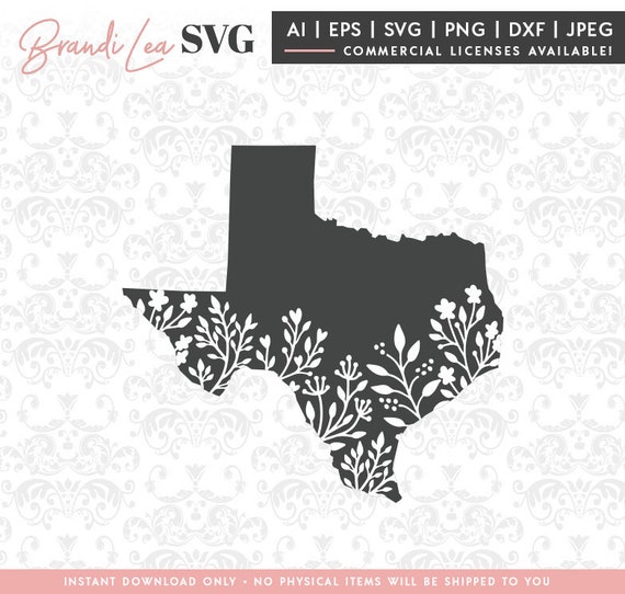 Download Texas Floral Svg Texas State Svg Map State Svg Dxf Eps Quote Svg Cut File Cricut