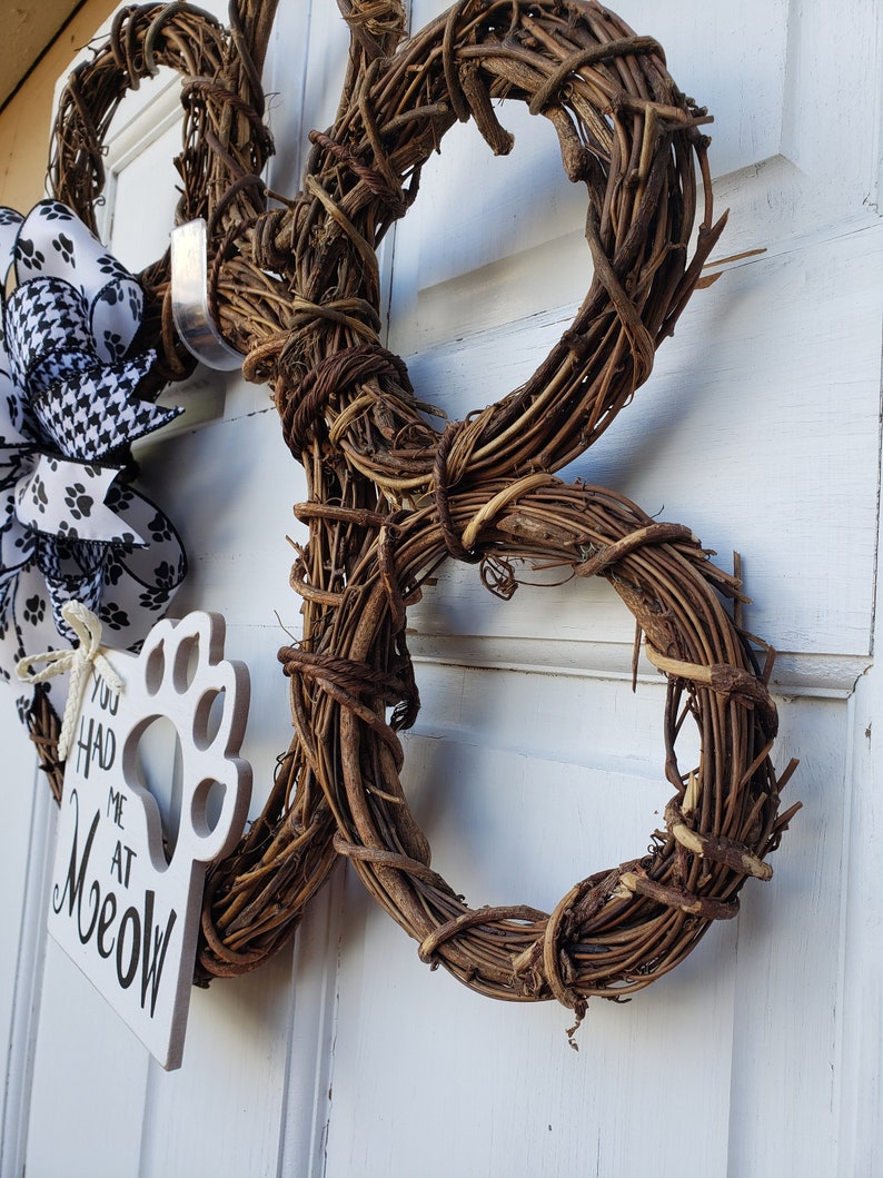 Cat Paw Print Wreath for Your Door Pet Home Decor You Had Me Etsy