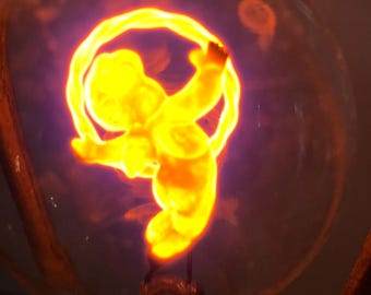 Vintage Antique Aerolux figural element light bulb - Cherub angel with halo design religious religion - working.