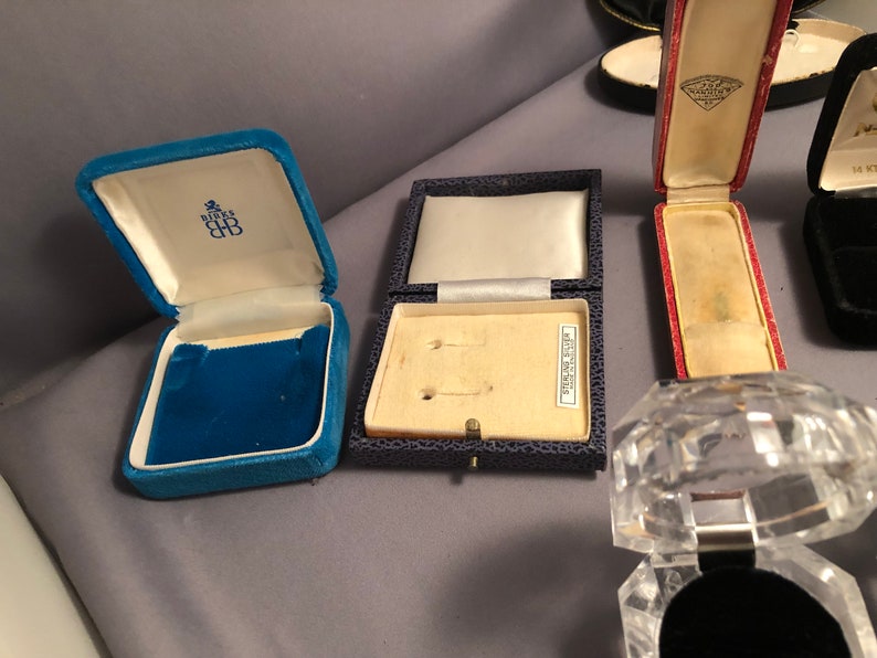Lot of 9 Vintage Antique Jewelry Presentation Boxes Various Etsy