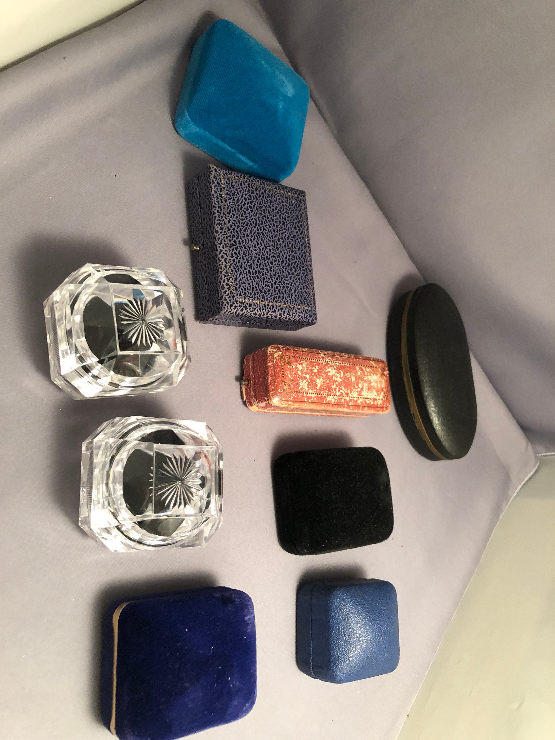 Lot of 9 Vintage Antique Jewelry Presentation Boxes Various Etsy
