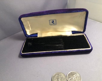 Vintage Birks purple velvet  antique jewelry presentation box , looks like a custom designed interior.