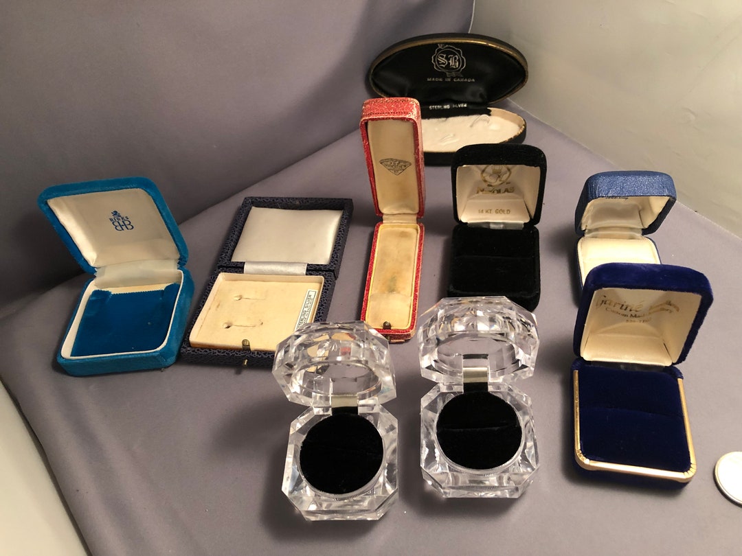 Lot of 9 Vintage Antique Jewelry Presentation Boxes Various Etsy