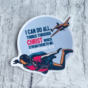 Ich kann alle Dinge durch Christus 2023 Gegenseitiges Thema LDS Jugend thema Philipper 4:13 Wasserflasche Aufkleber Ästhetische Wasserflasche Aufkleber