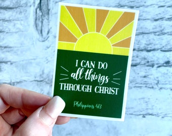 I Can Do All Things Through Christ 2023 Mutual Theme LDS Youth Theme Philippians 4:13 Waterproof Sticker Aesthetic Water Bottle Stickers