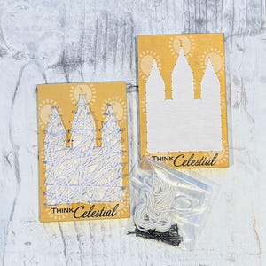 Think Celestial String Art Kit – LDS Temple Craft Kit – Youth Activity Craft – Girls Camp Craft- Activity Day craft
