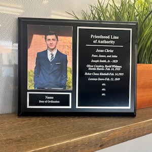 Priesthood Line of Authority Plaque | Personalized LDS Priesthood Gift | Aaronic & Melchizedek Priesthood | Customs Plaque | Ordination Gift
