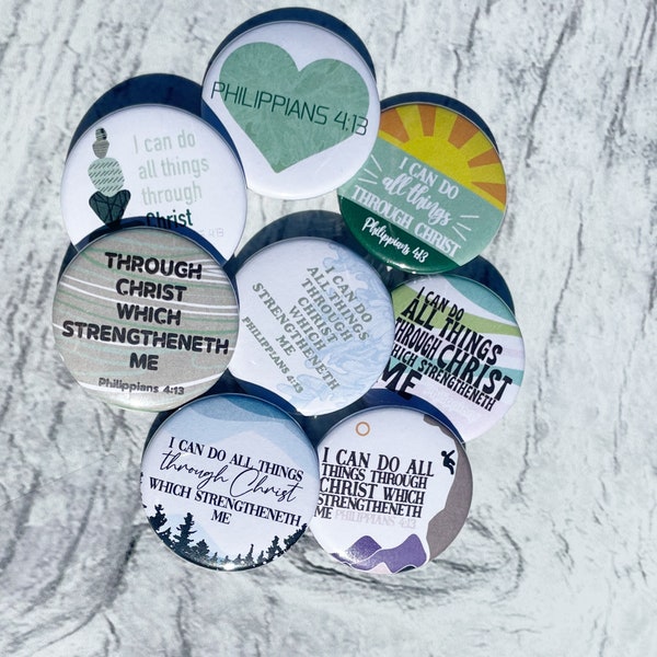 2023 Mutual Theme 1.5 In. Pin Back Buttons LDS Youth Theme I Can Do All Things Through Christ Philippians 4:13