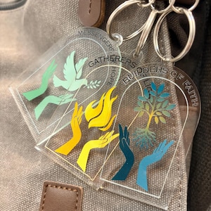 Portachiavi delle Giovani Donne LDS / Costruttrici di Fede / Messaggere di Speranza / Raccoglitrici di Luce / Regalo a tema giovanile in acrilico / Regalo per ragazze del campo estivo della Chiesa