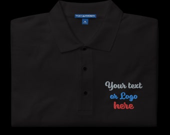 Embroidered Black Polo Shirt: Custom Logo or Text