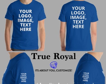 Royal Blue men t shirt, add your logo, image or text on this shirt.