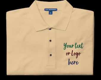 Khaki men Embroidered Polo Shirt, add your Embroidered logo or text on this Polo Shirt.