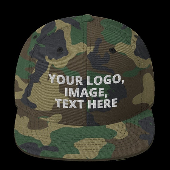 Add Image Logo, Green Army Text Hat, Camo Hat. Etsy on Snapback - This or Your