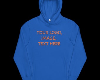 Royal Blue Unisex hoodie, add your logo, image or text on this hoodie.