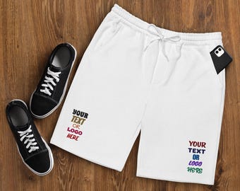 Embroidered Men's Fleece Shorts: Custom Logo, Text & Font