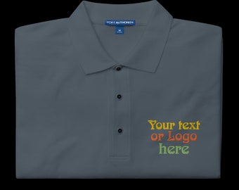 Embroidered Polo Shirt: Steel Grey, Add Your Logo